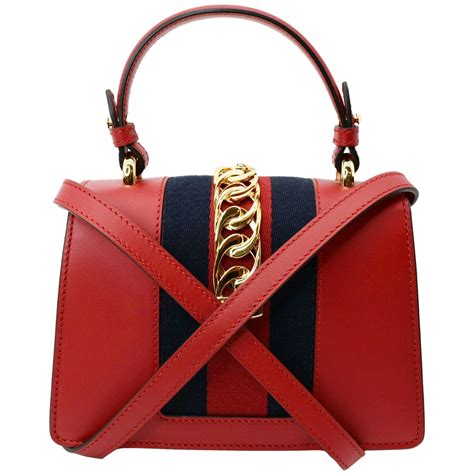 gucci hibiscus red mini top handles|GUCCI Sylvie Mini Leather Top Handle Crossbody Bag Hibiscus .